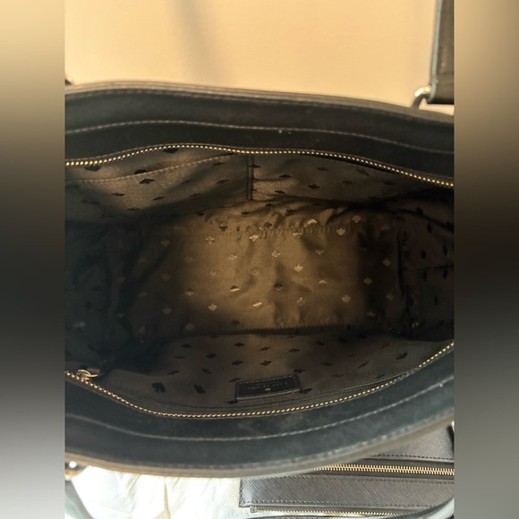 Kate Spade Black Leather Tote and Pouch - Picture 4 of 9